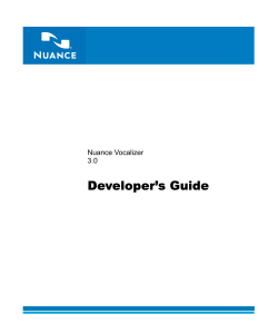 Nuance Vocalizer Developer`s Guide