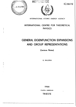 general eigenfunction expansions and group representations