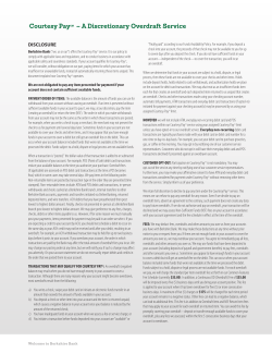 Courtesy PaySM &ndash; A Discretionary Overdraft Service