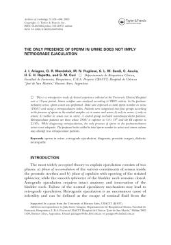 THE ONLY PRESENCE OF SPERM IN URINE DOES NOT IMPLY