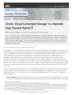 Oracle `Cloud Converged Storage` Is a Notable Step Toward Hybrid IT