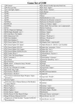 Game list of 2100 - RetroActive Arcade