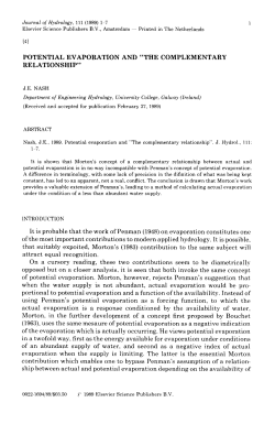 1 7 I4] POTENTIAL EVAPORATION AND