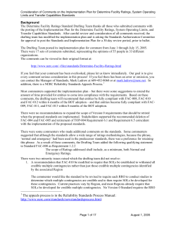 Consideration of Comments