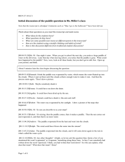 Initial discussion of the puddle question in Ms. Miller`s class