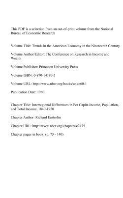 Interregional Differences in Per Capita Income, Population