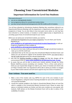Choosing Your Unrestricted Modules