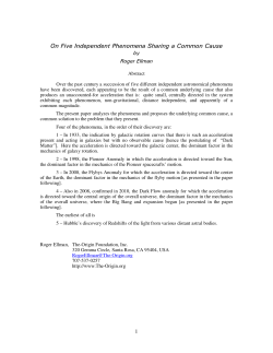 On Five Independent Phenomena Sharing a Common Cause