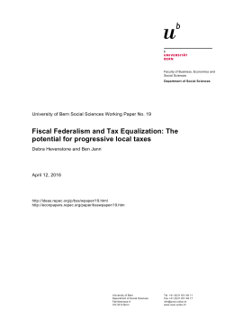 Fiscal Federalism and Tax Equalization: The potential for