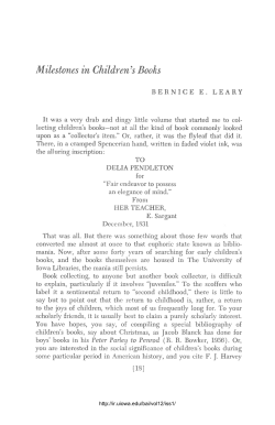 Milestones in Children`s Books