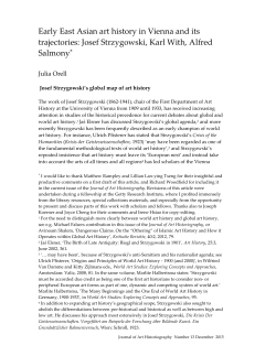 Early East Asian art history in Vienna and its trajectories: Josef