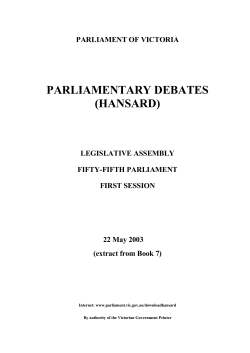 hansard - Parliament of Victoria