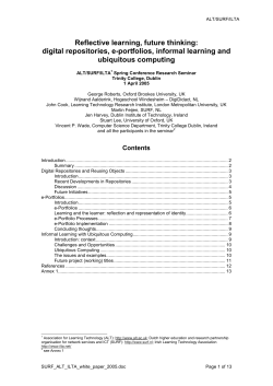 Reflective learning, future thinking: digital repositories, e