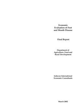 Economic Evaluation of Foot And Mouth Disease
