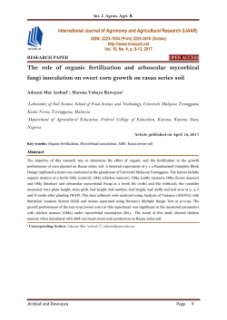 The role of organic fertilization and arbuscular mycorhizal fungi