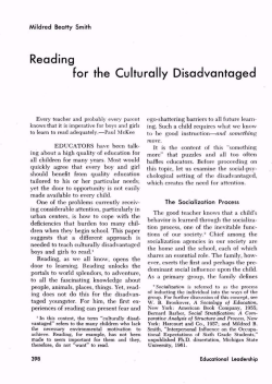 Reading for the Culturally Disadvantaged