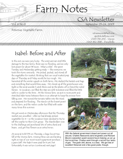Farm Notes - Potomac Vegetable Farms