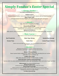 Simply Fondue`s Easter Special ~~Cheese Fondue