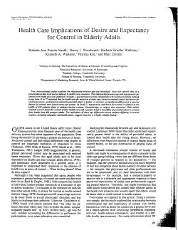 Health Care Implications of Desire and Expectancy for Control in