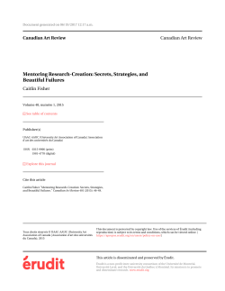 Mentoring Research-Creation: Secrets, Strategies, and Beautiful