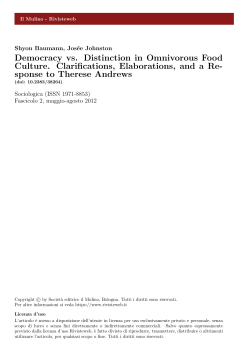 Democracy vs. Distinction in Omnivorous Food Culture