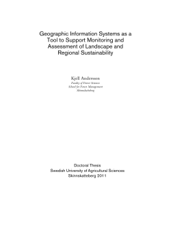 Geographic Information Systems as a Tool to Support Monitoring