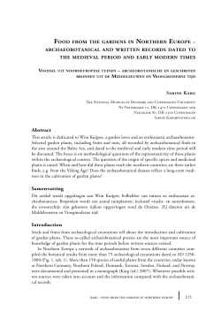 food from the gardens in northern europe