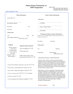 BMR Apprenticeship Application - AVCP Regional Housing Authority