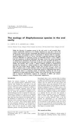 The ecology of Staphylococcus species in the oral cavity