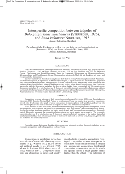 interspecific competition between tadpoles of Bufo