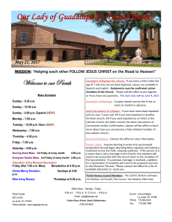 May 21, 2017 - Our Lady of Guadalupe/St. Patrick Parish