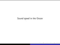 Sound speed in the Ocean