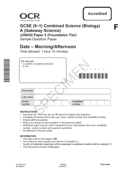 Biology - Foundation tier - Paper 2