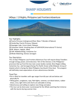 14Days / 13 Nights, Philippine Last Frontiers Adventure