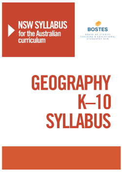 Geography K&ndash;10 Syllabus