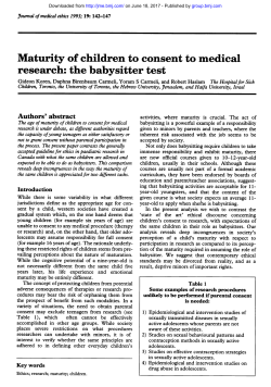 Maturity of children to consent to medical