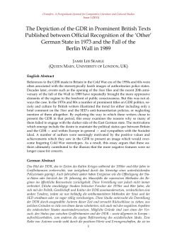 The Depiction of the GDR in Prominent British Texts