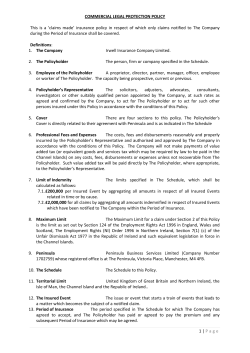read our Irwell Insurance Policy