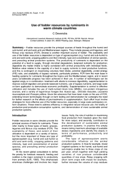 Use of fodder resources by ruminants in warm climate countries