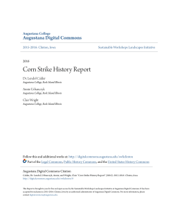 Corn Strike History Report - Augustana Digital Commons