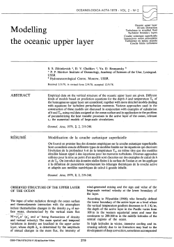 Modelling the oceanic upper layer