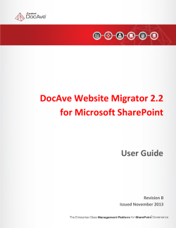 DocAve Website Migrator for Microsoft SharePoint User