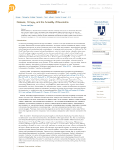 Deleuze, Occupy, and the Actuality of Revolution