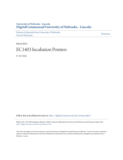 EC1403 Incubation Pointers - DigitalCommons@University of