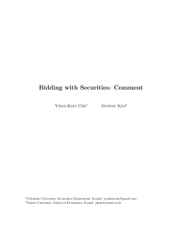 Bidding with Securities: Comment