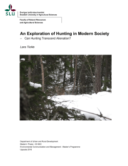 An Exploration of Hunting in Modern Society