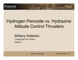 Hydrogen Peroxide vs. Hydrazine Attitude Control Thrusters