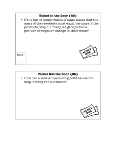 Ticket in the Door (85) &bull; If the law of conservation of mass states that