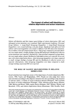 The impact of salient self‐identities on relative deprivation and