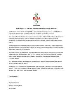 20th March 2014 RDA Auckland DHB to Cut Staff